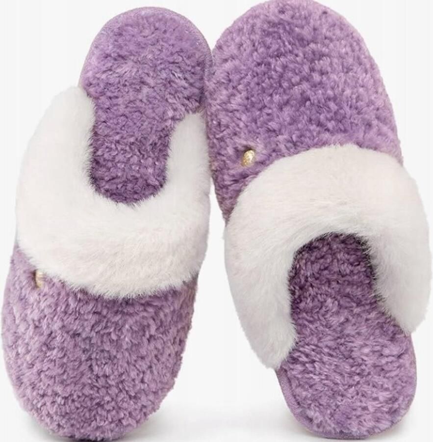 Dames Pantoffels HomeTop met Bontkraag en Memory Foam