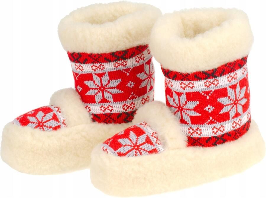 Dames Pantoffels Hoog Rood Wol