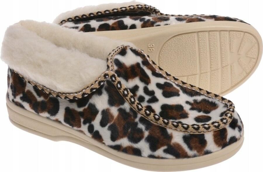 Dames Pantoffels Jas Panterprint Warm & Comfortabel