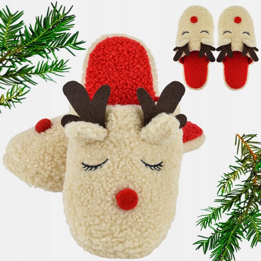 Dames Pantoffels Kerst Rendier Antislip