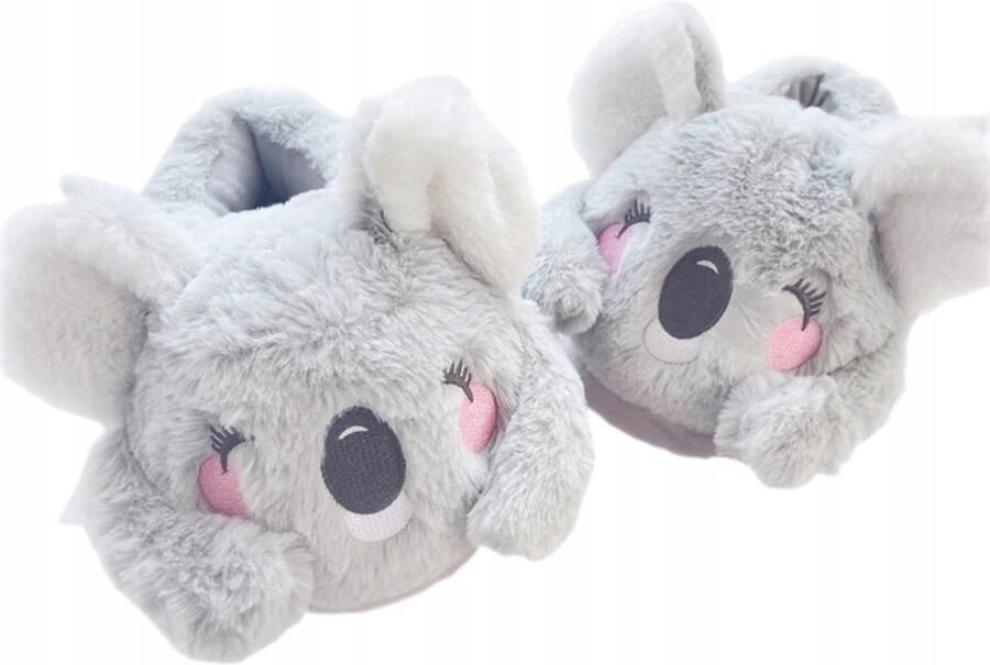 Dames Pantoffels Koala Pluche Warm Grijs