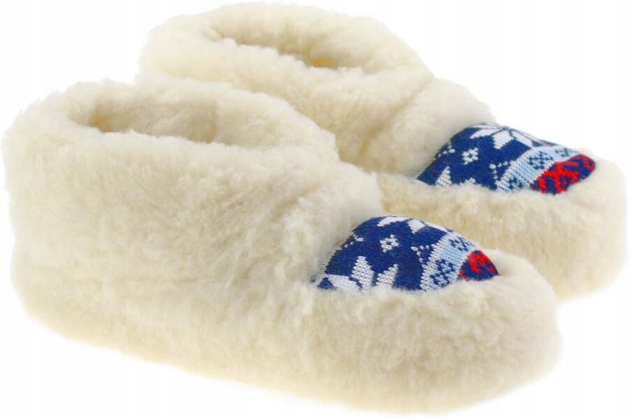 Dames Pantoffels Laag Model Blauw Wol