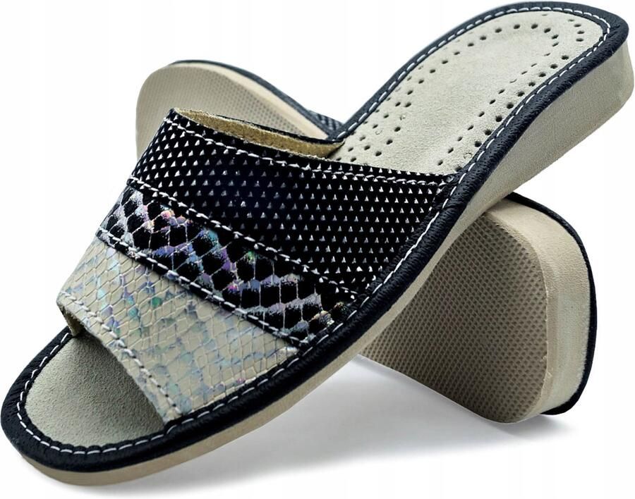 Dames Pantoffels Leer Comfortabele Leren Huisschoenen