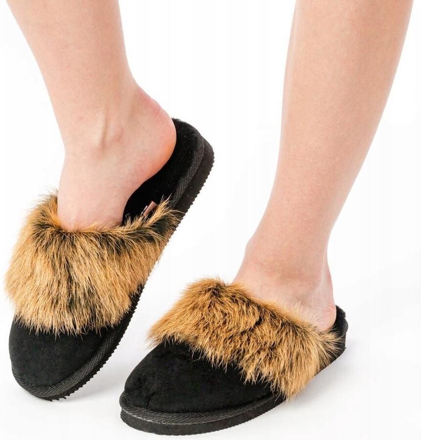 Dames Pantoffels Leer Zwart