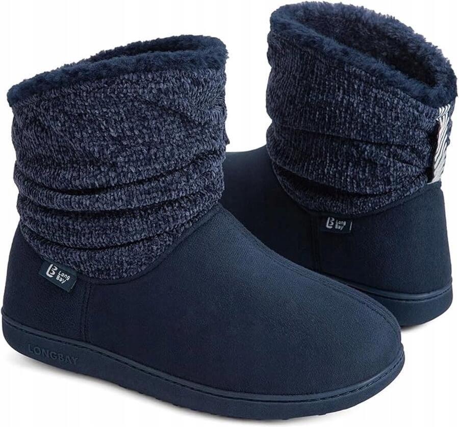 Dames Pantoffels LongBay Navy Blauw Memory Foam