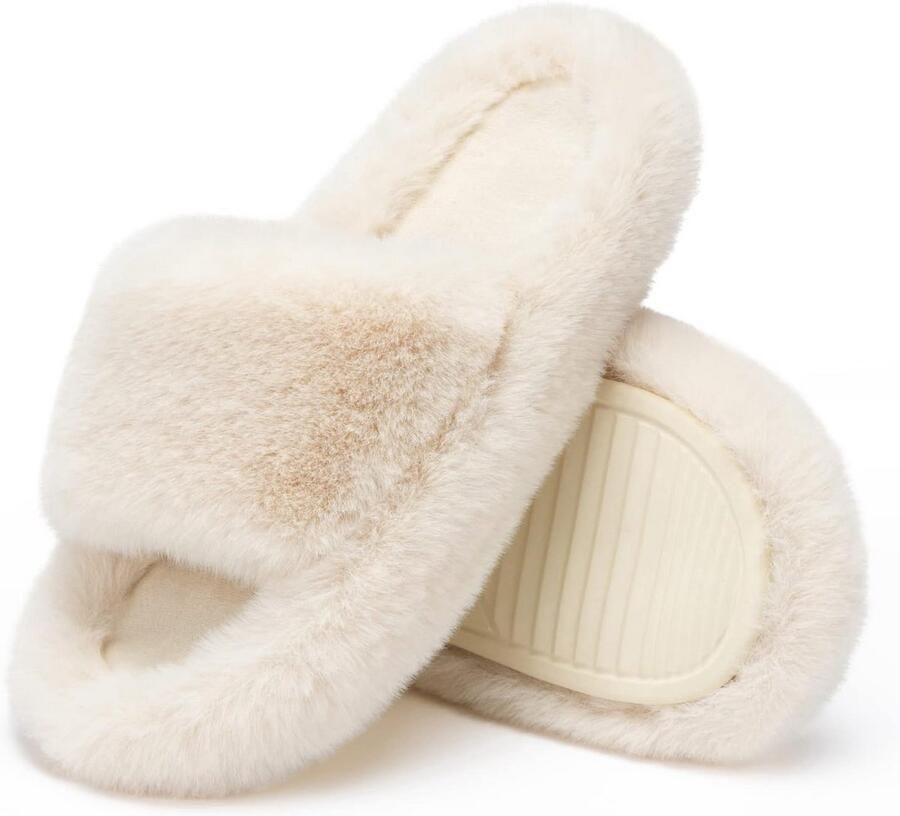 Dames Pantoffels Memory Foam Met Anti-Slip Zool Comfortabele Fuzzy Slippers voor Thuis