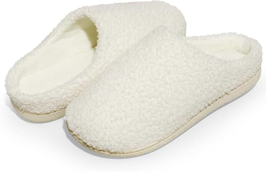 Dames Pantoffels Memory Foam Winter Warme Instap Huisschoenen met Pluche Voering & Antislip Rubberzolen voor Binnen en Buitengebruik