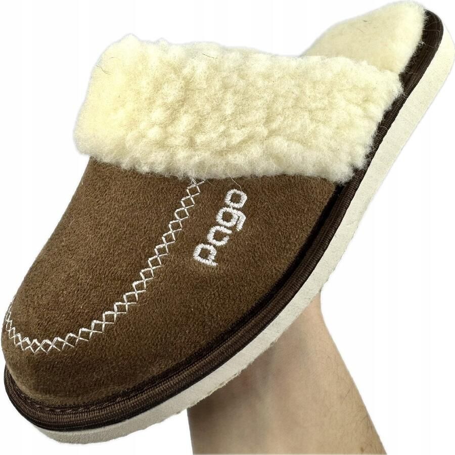 Dames Pantoffels Merino Wol Bruin Zacht & Warm