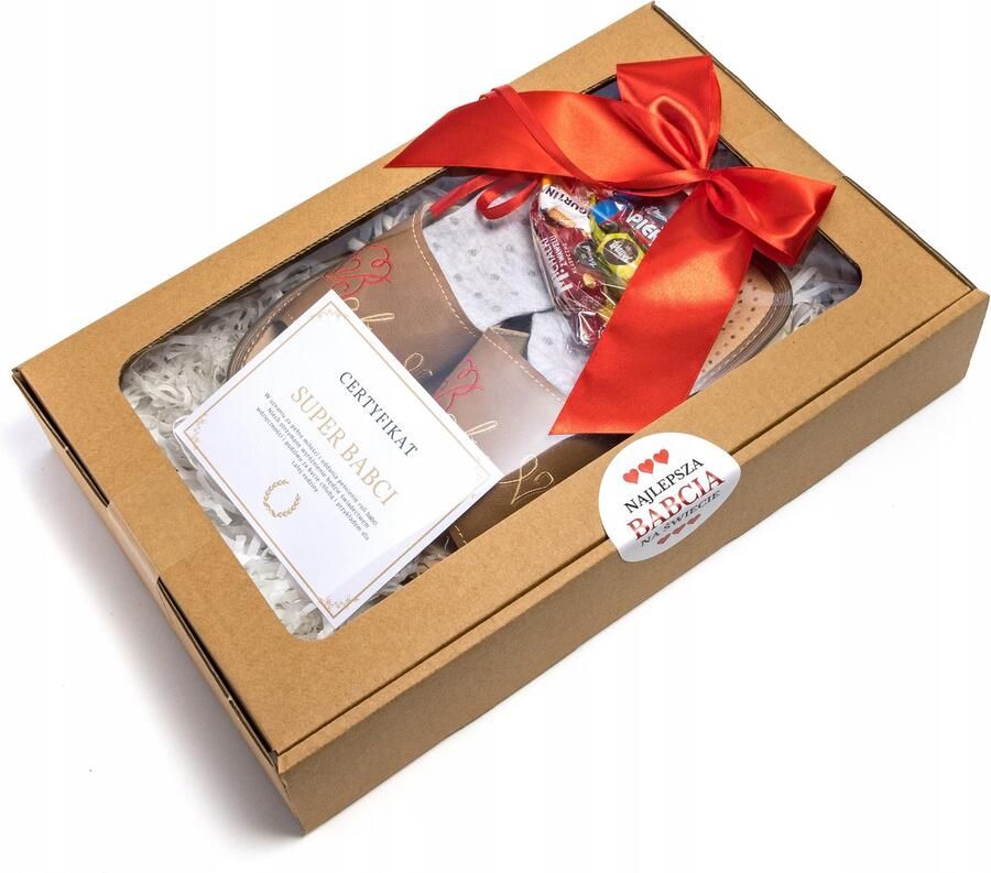 Dames Pantoffels met Babcia Borduring & Warme Sokken Cadeauset