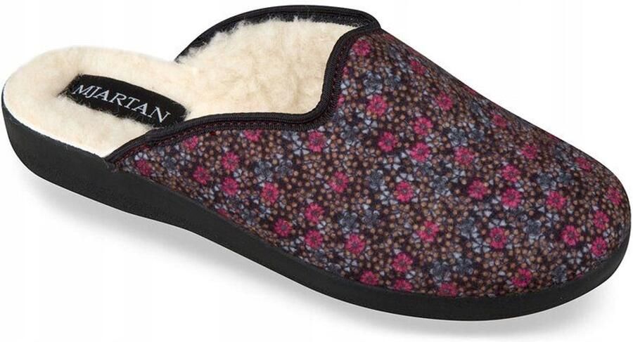 Dames pantoffels met bloemenprint warm gevoerd