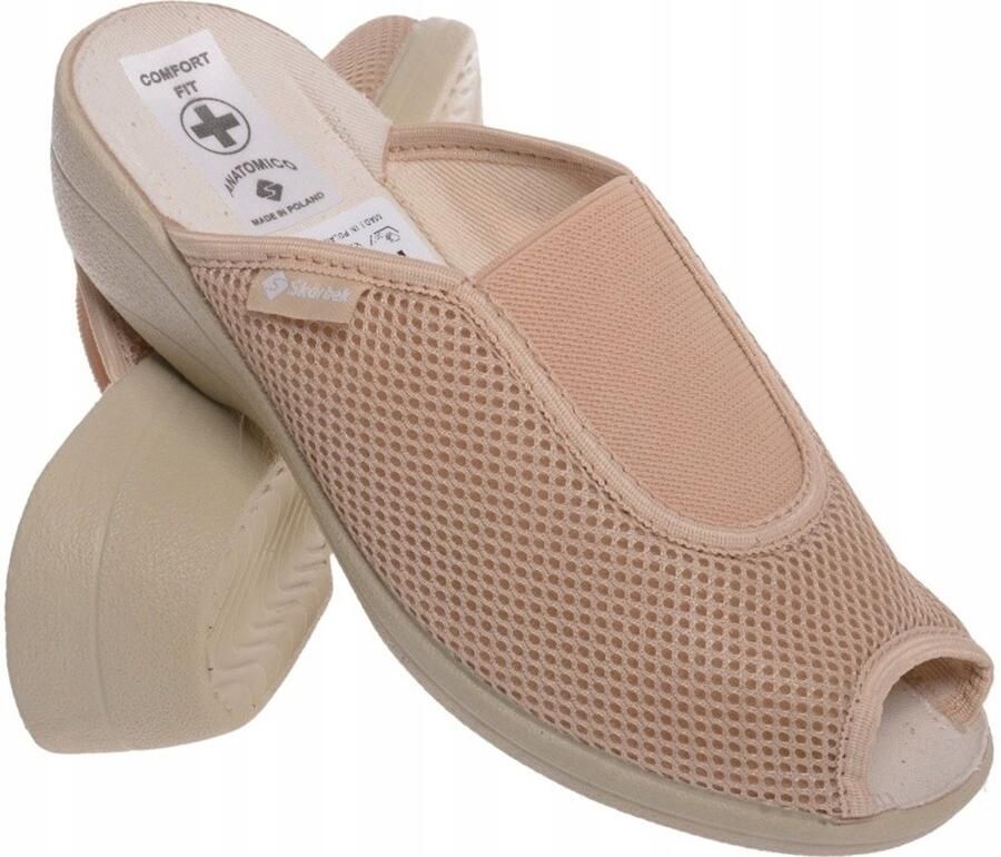 Dames Pantoffels met Elastiek Comfortabele Beige