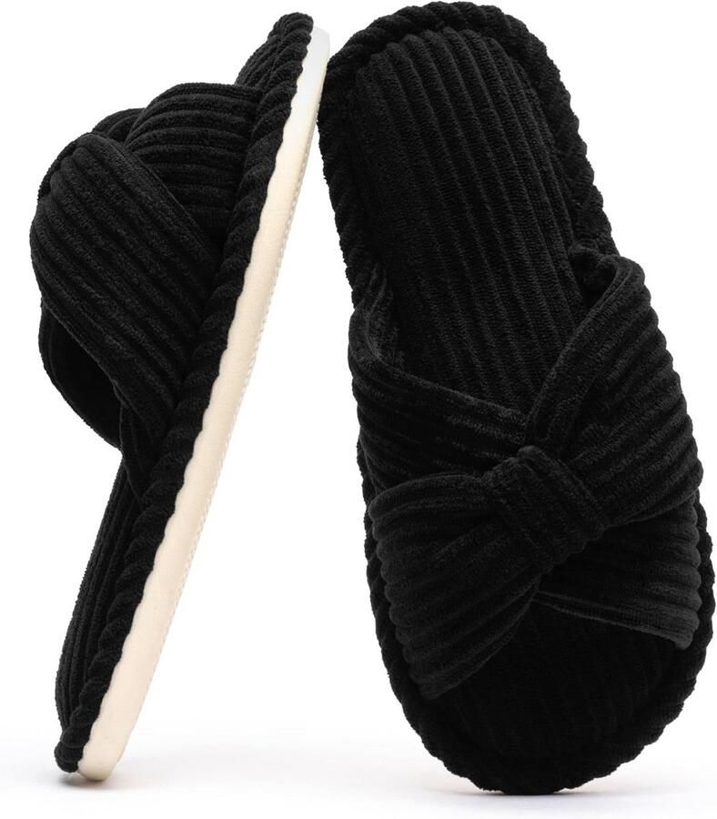 Dames Pantoffels met Memory Foam en Open Teen Comfortabele Huis- en Badslipper