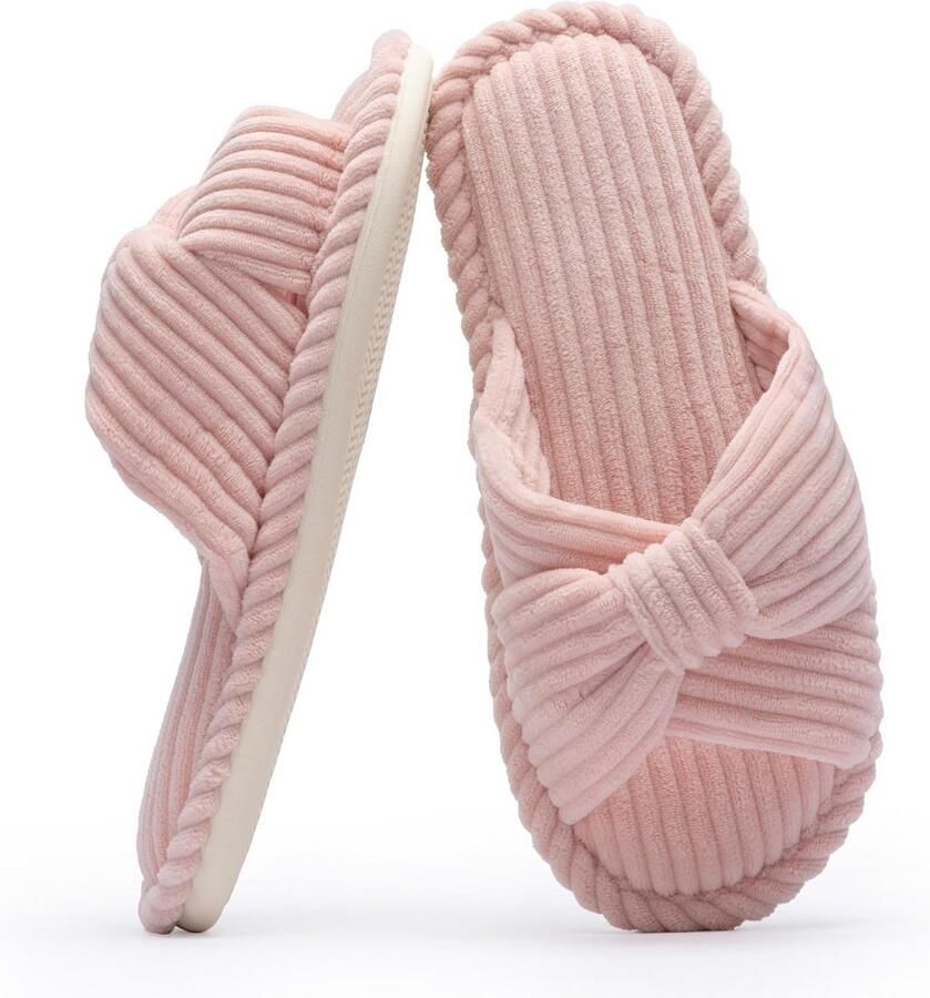 Dames Pantoffels met Memory Foam en Strik Comfortabele Huis- en Slideslippers