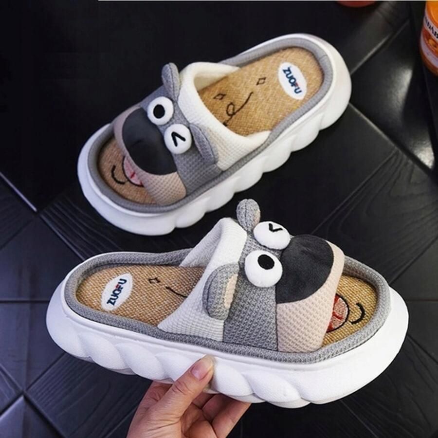 Dames Pantoffels met Platform en Hondje
