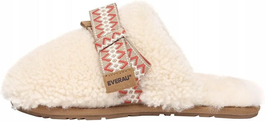 Dames Pantoffels met Strik Beige Wol Merino
