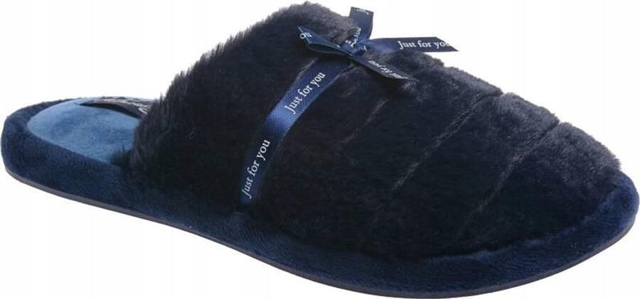 Dames Pantoffels met Strik Marineblauw