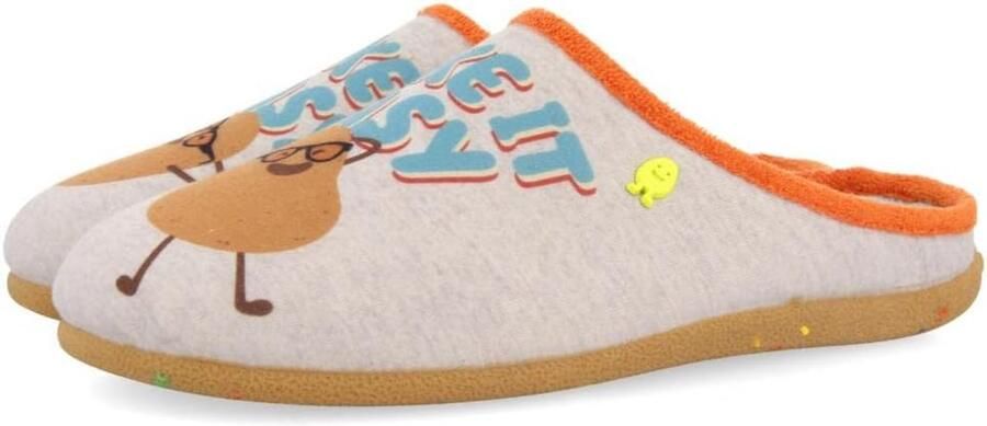 Dames Pantoffels Met Tekst 'Take it Easy' Zachte Badstof en Uitneembare Zool