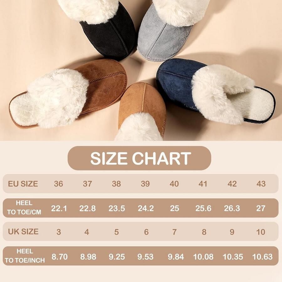 Dames Pantoffels met Traagschuim en Antislip Zool voor Binnen