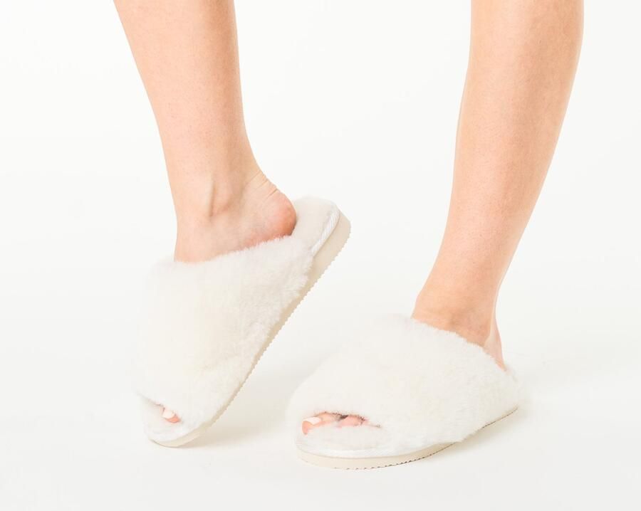 Dames Pantoffels MIŚ Leer Wit Warm & Comfortabel