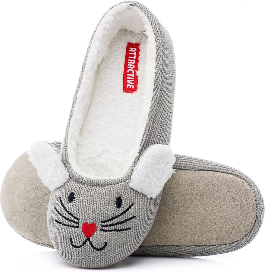 Dames pantoffels muis design grijs