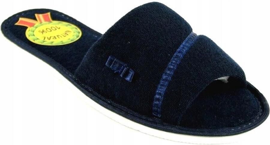 Dames pantoffels navy blauw Zachte frotte comfortabel & ademend
