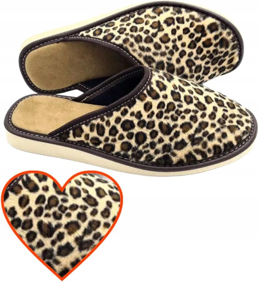 Dames Pantoffels Panterprint Zacht Velours Comfortabel & Stijlvol