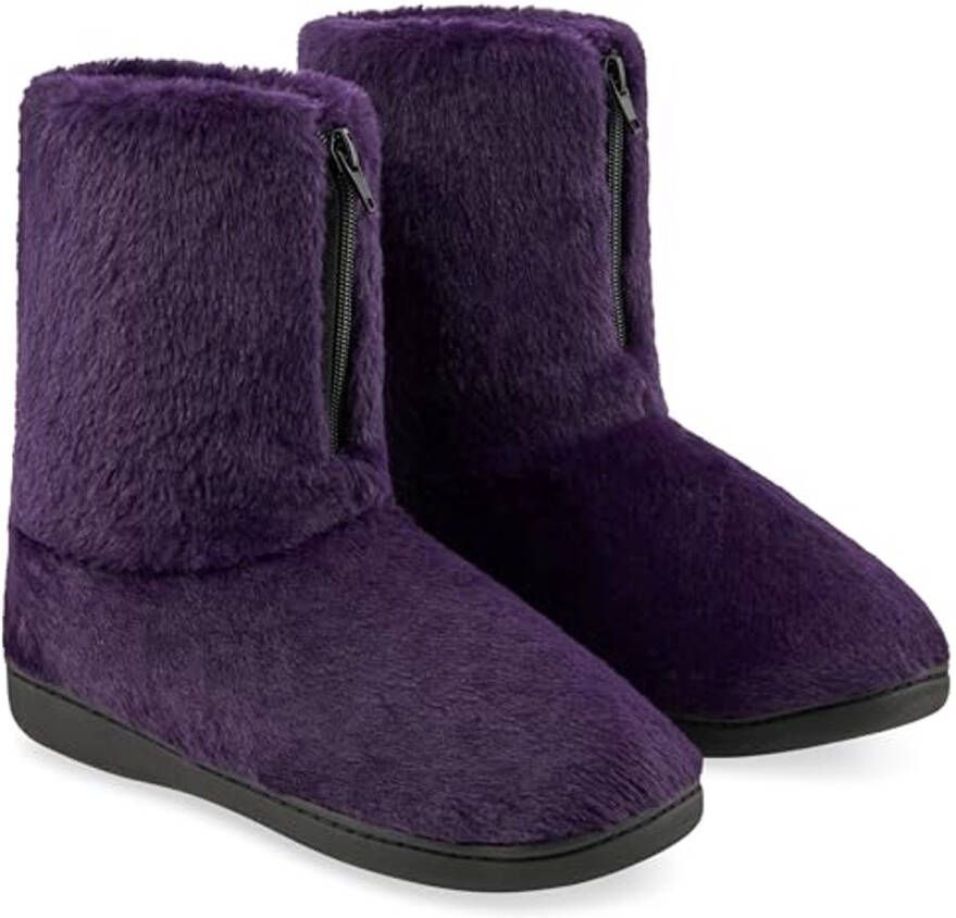 Dames Pantoffels Pluizige Laarsslippers met Antislipzool voor Comfortabele Huisschoenen