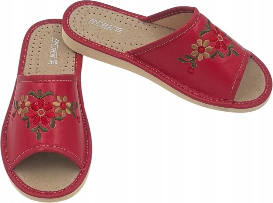 Dames Pantoffels Rood Open Comfortabel