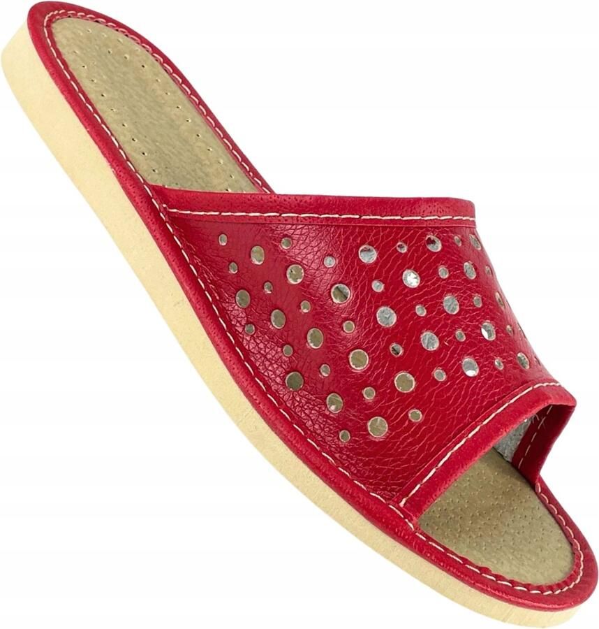 Dames Pantoffels Rood Comfortabele Huis Slipper met Profielzool