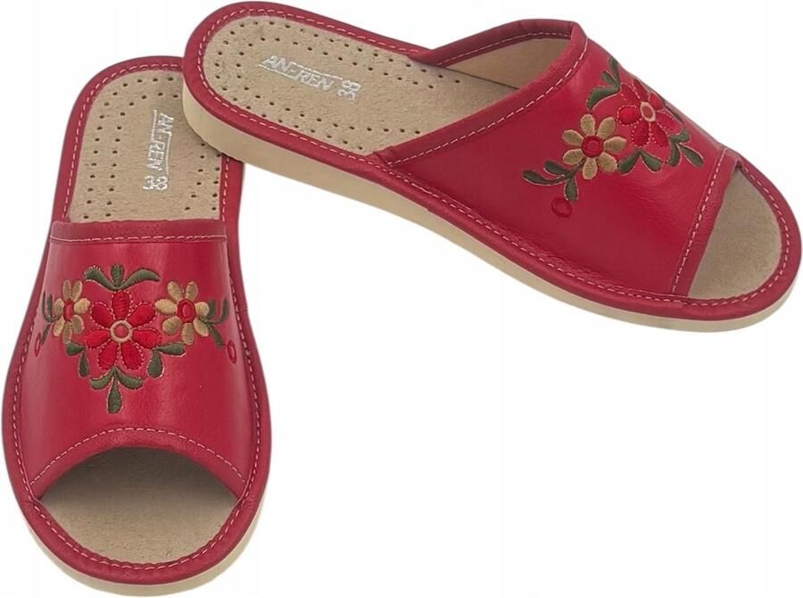 Dames Pantoffels Rood Comfortabele Open Instappers )
