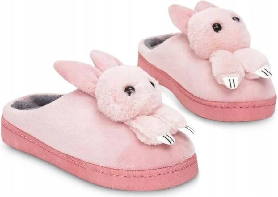 Dames Pantoffels Roze Konijn Warm