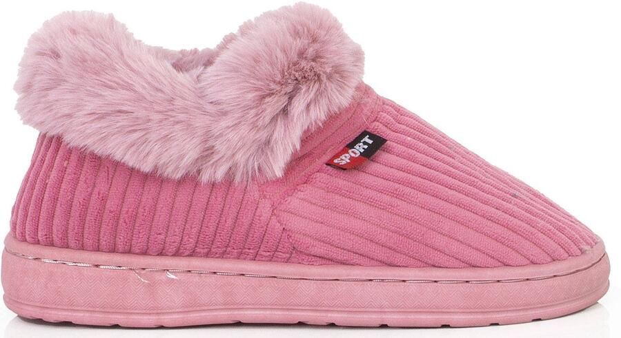 Dames Pantoffels Roze Wol Gevoerd Instappers