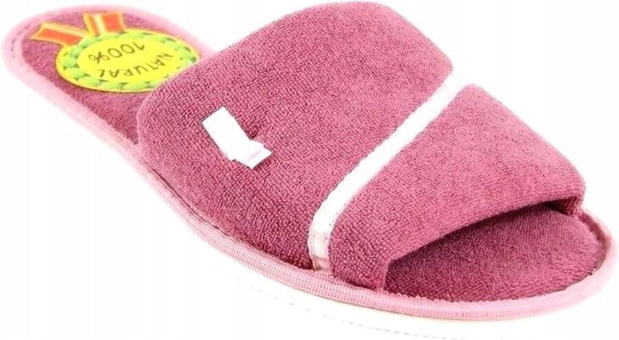 Dames Pantoffels Roze Zachte Badstof Ademend & Duurzaam