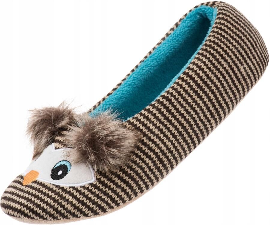 Dames Pantoffels Uil Balletjes Zacht & Antislip