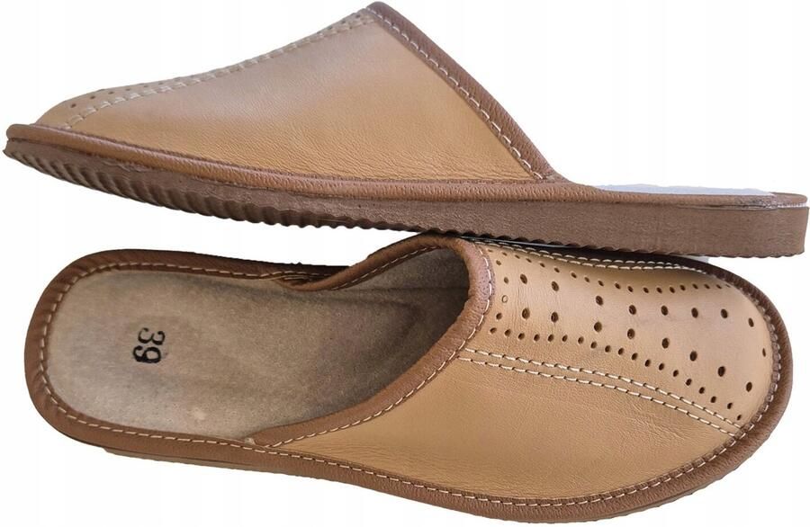 Dames pantoffels van 100% leer lichtgewicht en comfortabel