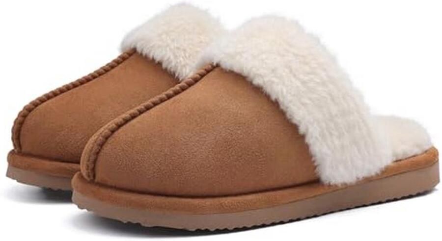 Dames Pantoffels van Traagschuim en Pluche met Antislip