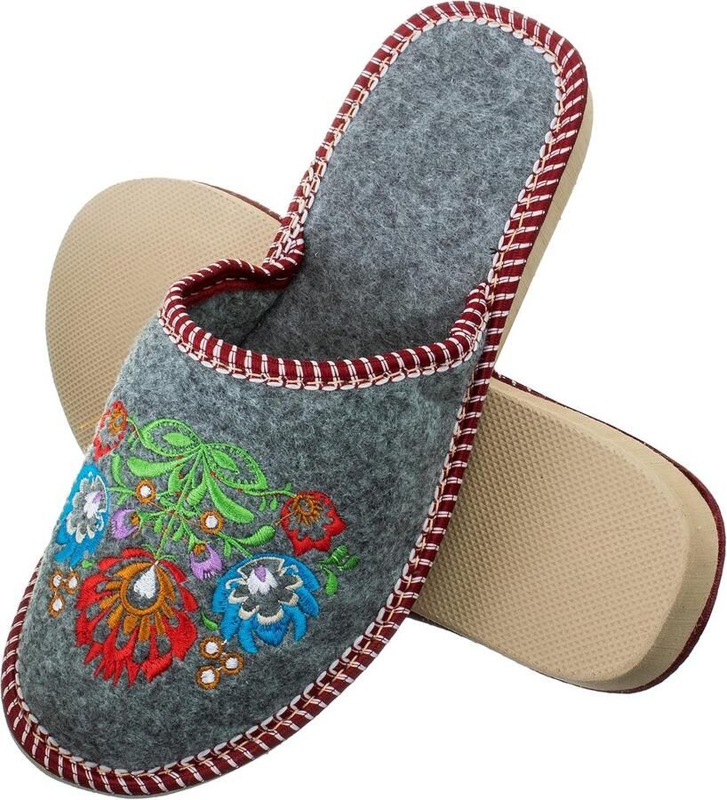 Dames Pantoffels van Vilt Comfortabele en Antislip Slippers voor Vrouwen