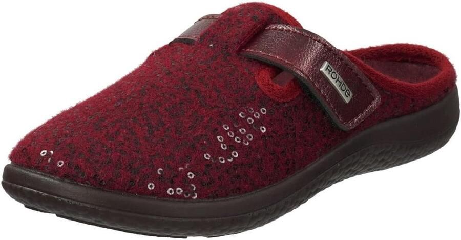 Dames Pantoffels van Vilt met Pailletten en Verstelbare Sluiting