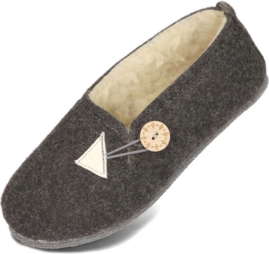 Dames Pantoffels van Vilt met Wol gevoerd Warm en Comfortabel