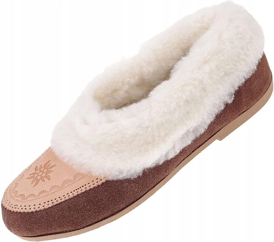 Dames Pantoffels van Wol en Leer