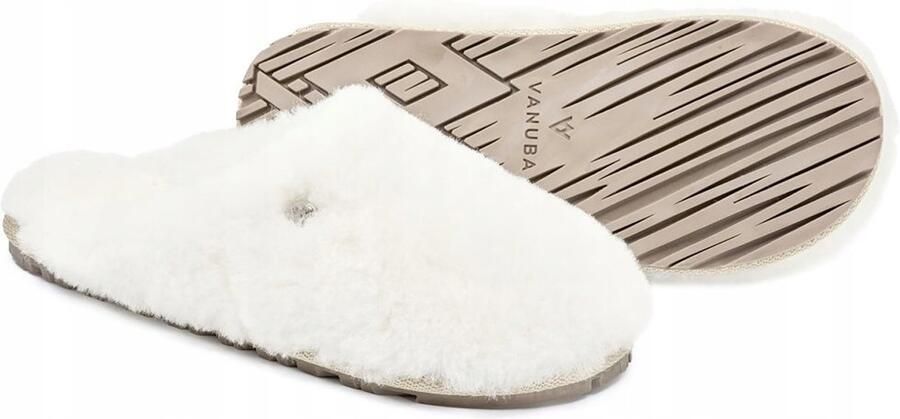 Dames pantoffels van wol warm en comfortabel wit