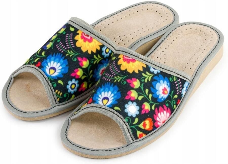 Dames pantoffels vilten klompjes folk-stijl