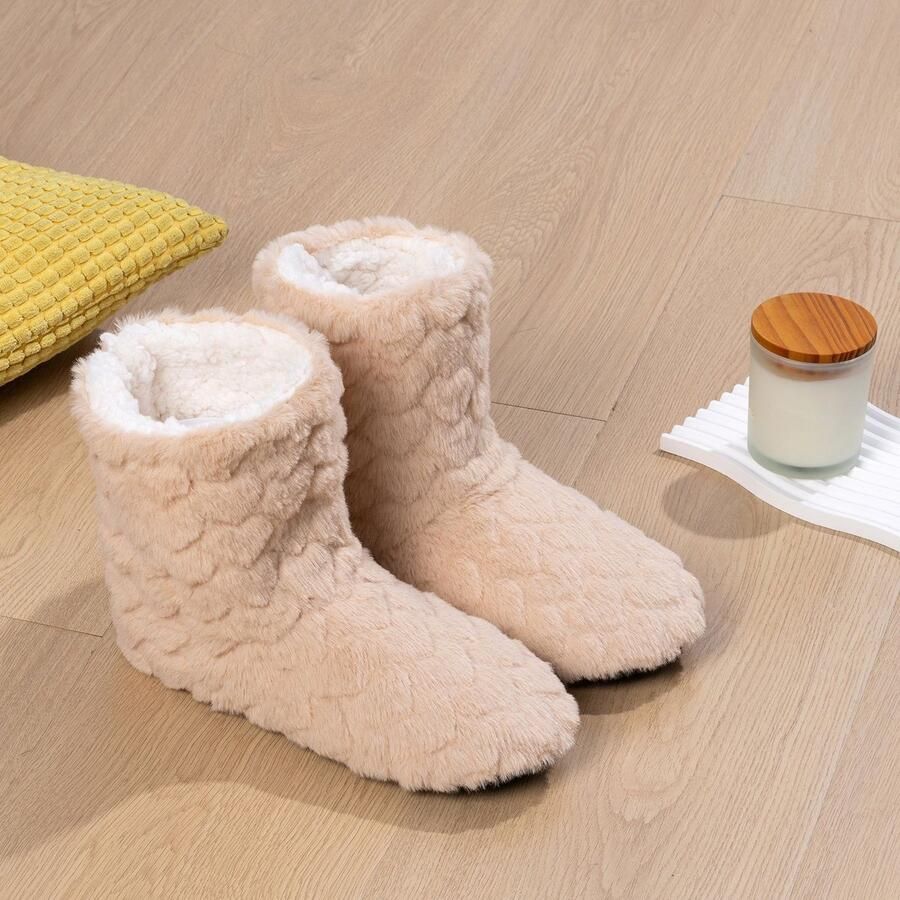 Dames pantoffels voor binnen warme enkellaarsjes voor meisjes sokken enkellaarsjes voor thuis geluidsarme sokschoenen platte antislip pantoffels