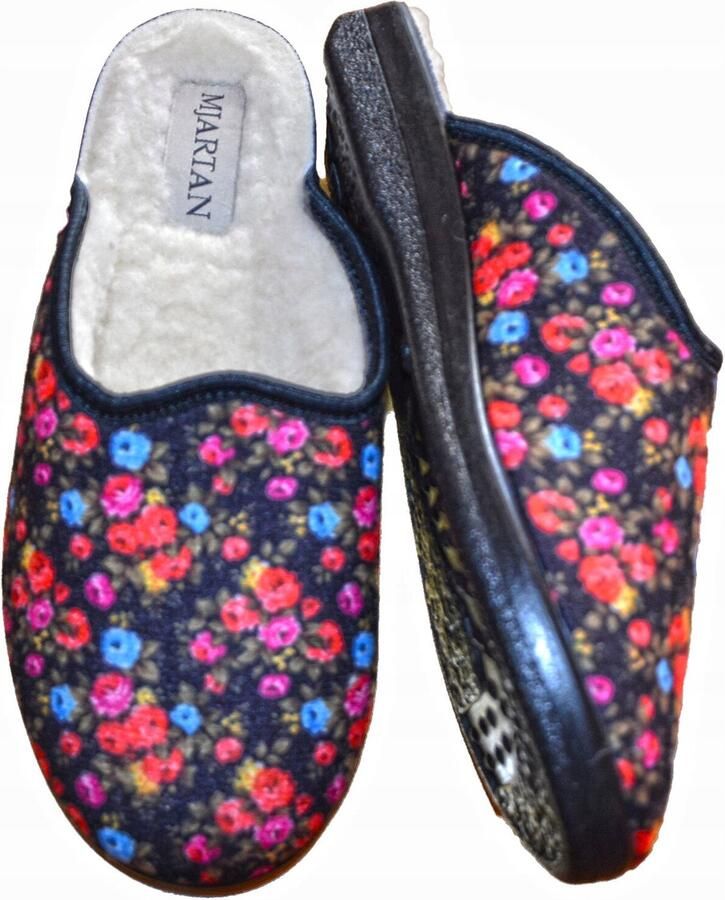 Dames Pantoffels Warm & Comfortabel met Wolvoering Elegante Bloemendessin