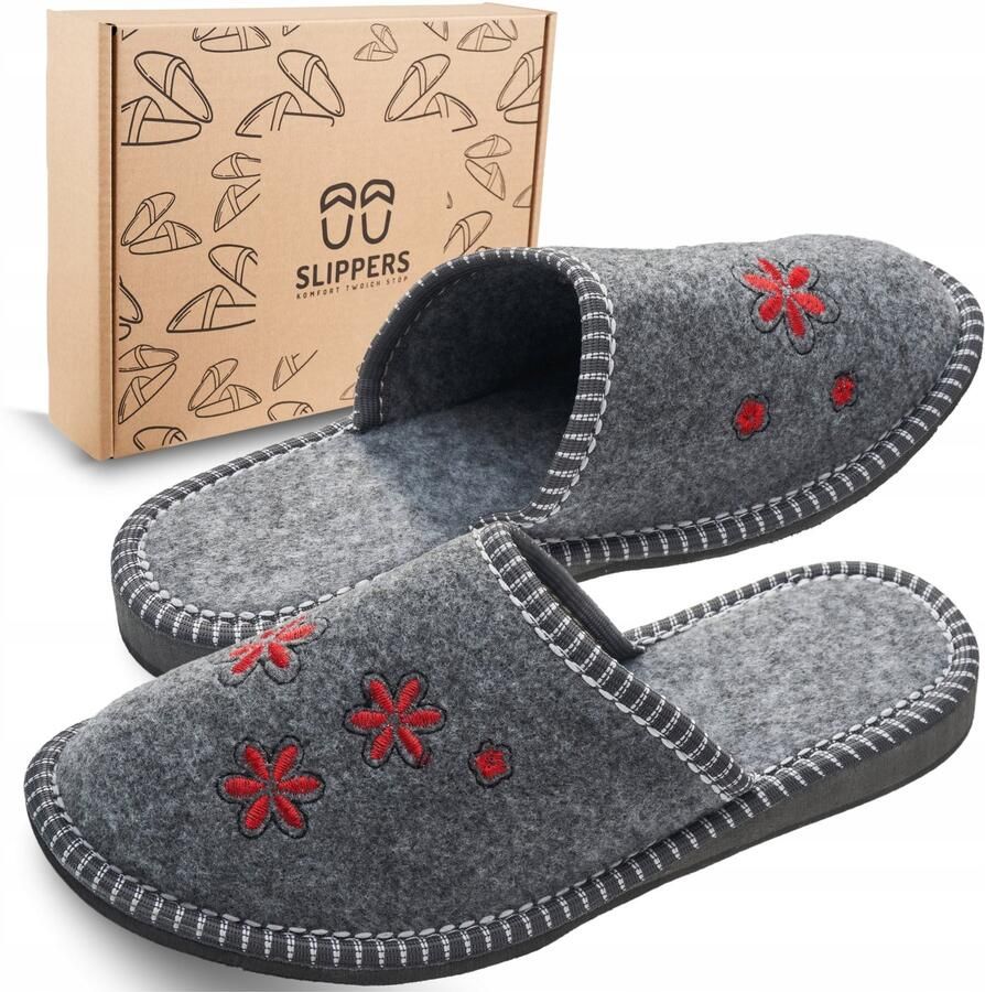 Dames Pantoffels Warme & Ademende Vilten Huisschoenen