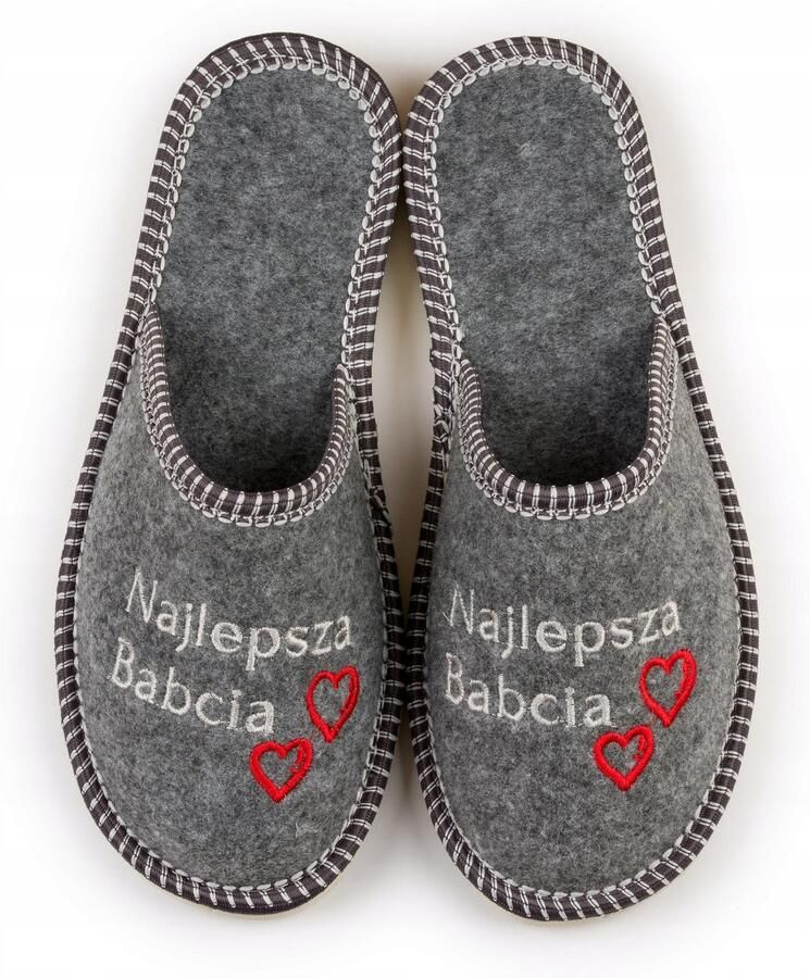 Dames Pantoffels Warme Grijze Filc Pantoffels voor Oma