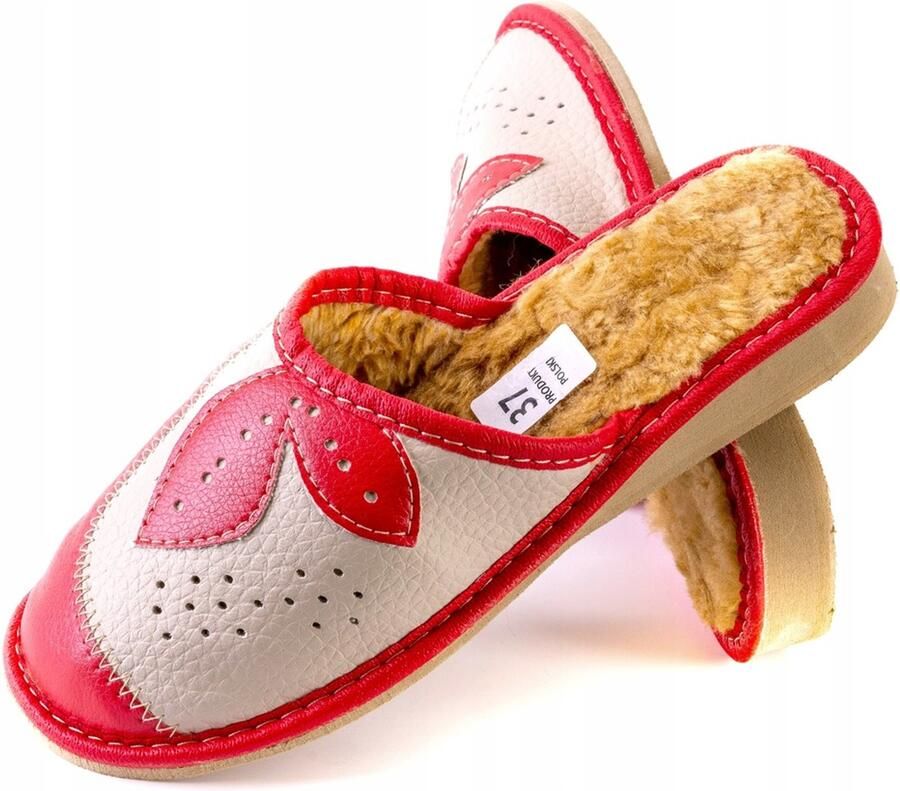 Dames pantoffels warme leren instappers