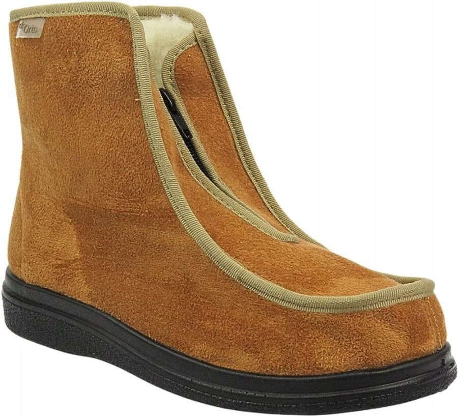 Dames pantoffels warme wollen voering comfortabele pasvorm ritssluiting beige