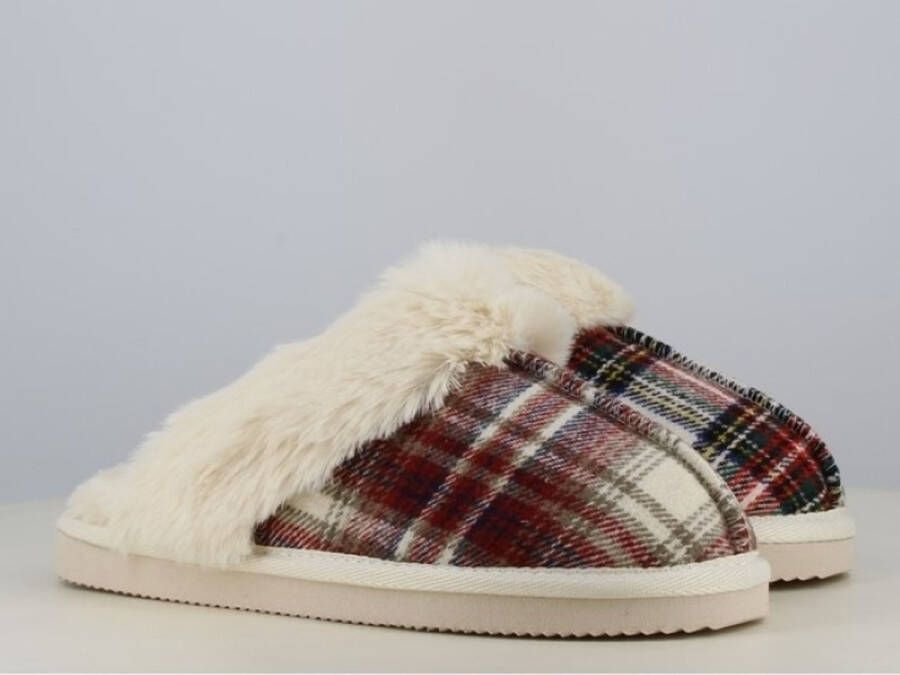 Dames pantoffels warme zachte en stevige instap sloffen voor vrouwen norway originals rood wit groen