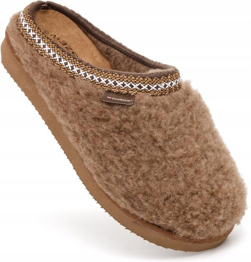 Dames Pantoffels Wol & Leer Warm & Comfortabel